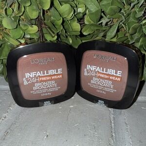 L'Oréal Infallible 24H Fresh Wear Bronzer 550 Deep Dark. PACK OF 2
